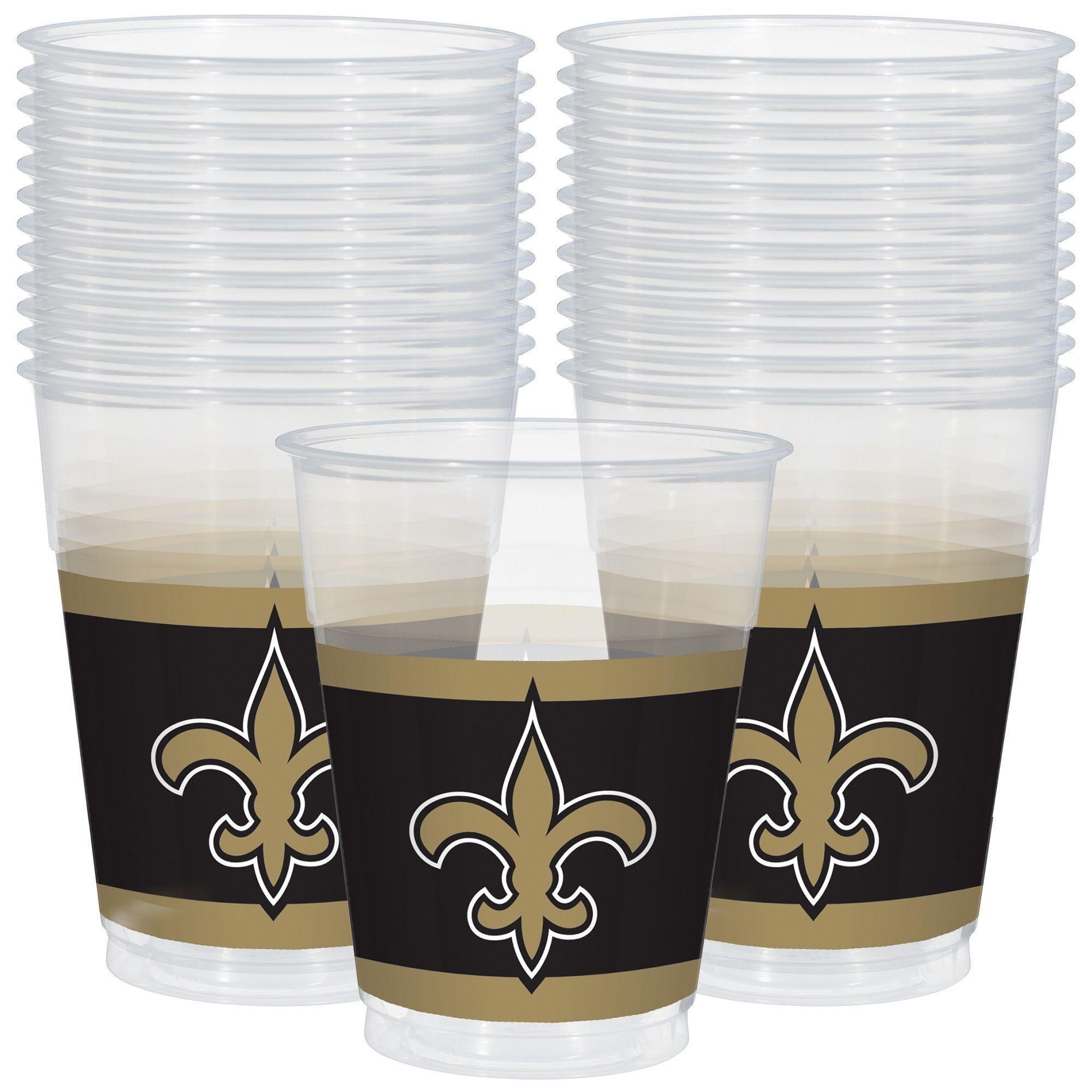 New Orleans Saints Party Supplies Pack for 18 Guests - Kit Includes Plates, Napkins, Table Cover, Cups, Cutlery, Serving Bowl, Banner Decoration & Centerpiece